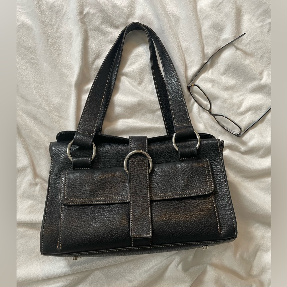 Furla black leather purse